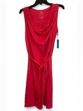 NWT Velvet by Graham & Spencer Pink Cotton Dress Womens Size Large